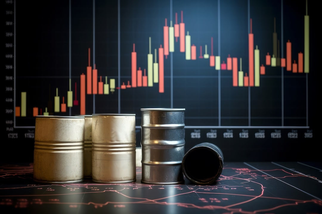 Crude oil price collapse Brent crude below 80 dollars barrel WTI chart IEA report EIA inventories