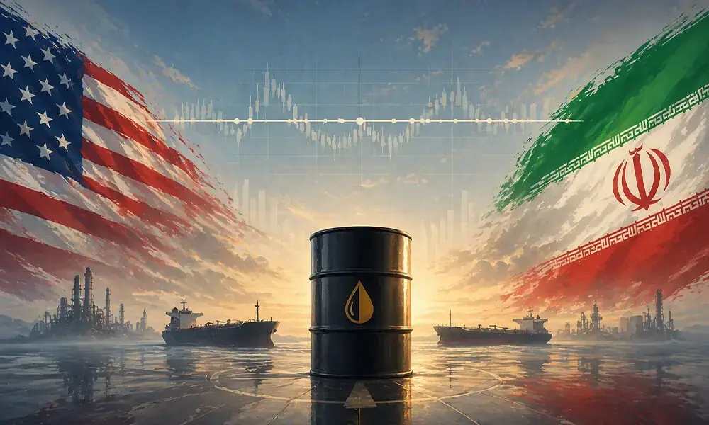 Crude oil price drop Brent oil WTI charts persian gulf logistics US Iran negotiations