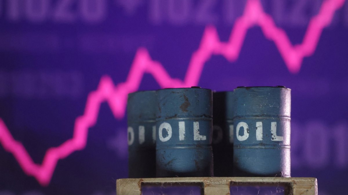 Crude oil barrels Brent price correction WTI chart OPEC report Hormuz strait de-escalation