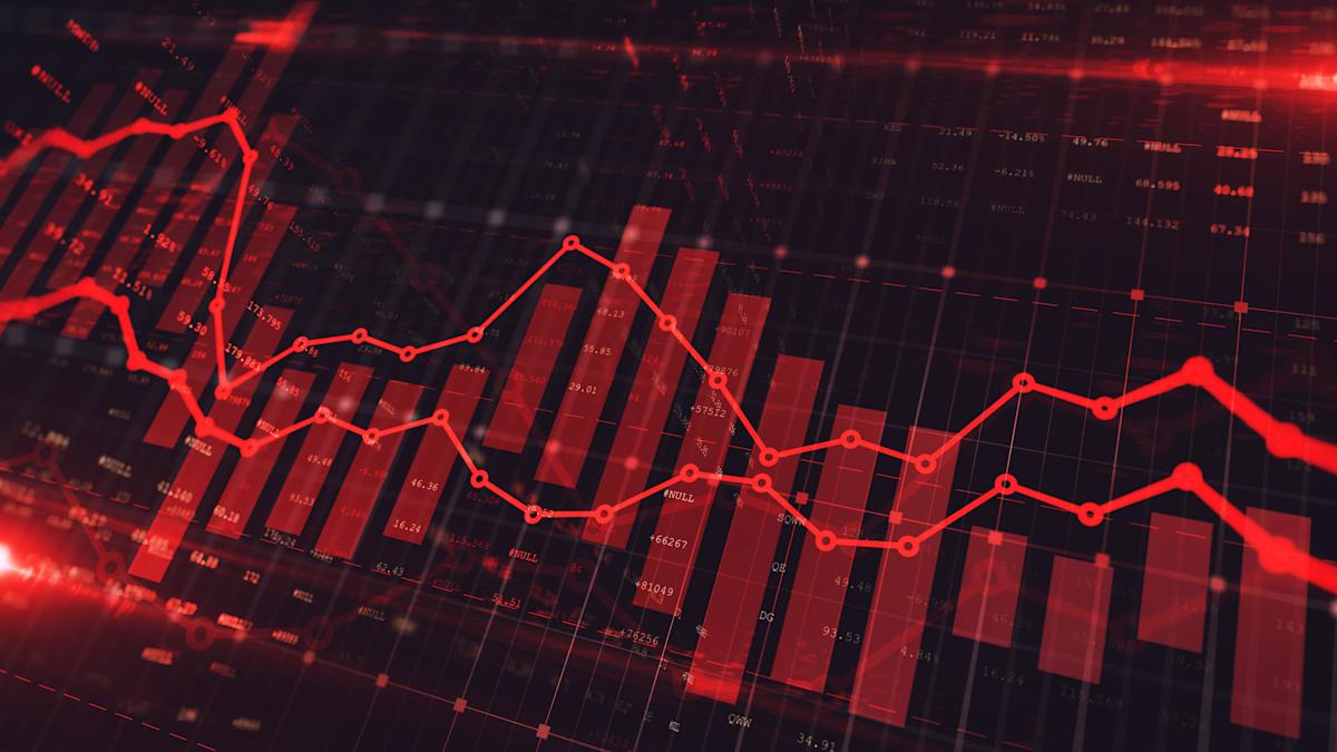 Wall Street opening down stock market red indexes charts Middle East tensions US Iran trading desk