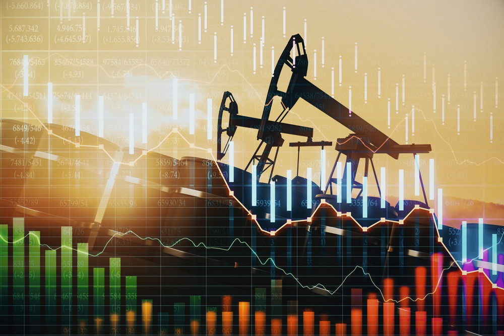 Crude oil barrels price chart under pressure Brent below 84 dollars WTI Persian Gulf shipping stability