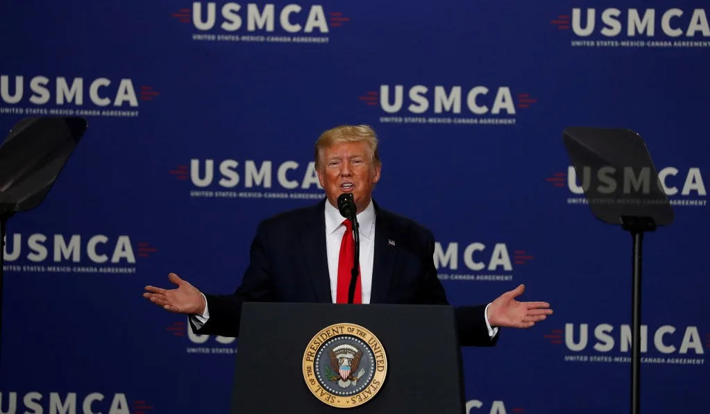 Federal reserve building washington adp employment report usmca trade agreement trump administration